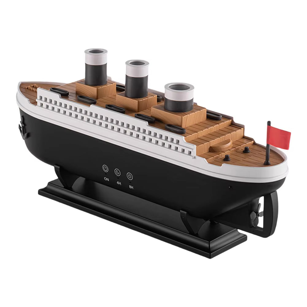 250Ml Titanic Ship Model Air Humidifier Essential Oil Diffuser Jellyfish Smoke Ring Spray Aroma Diffuser Night Light for Home