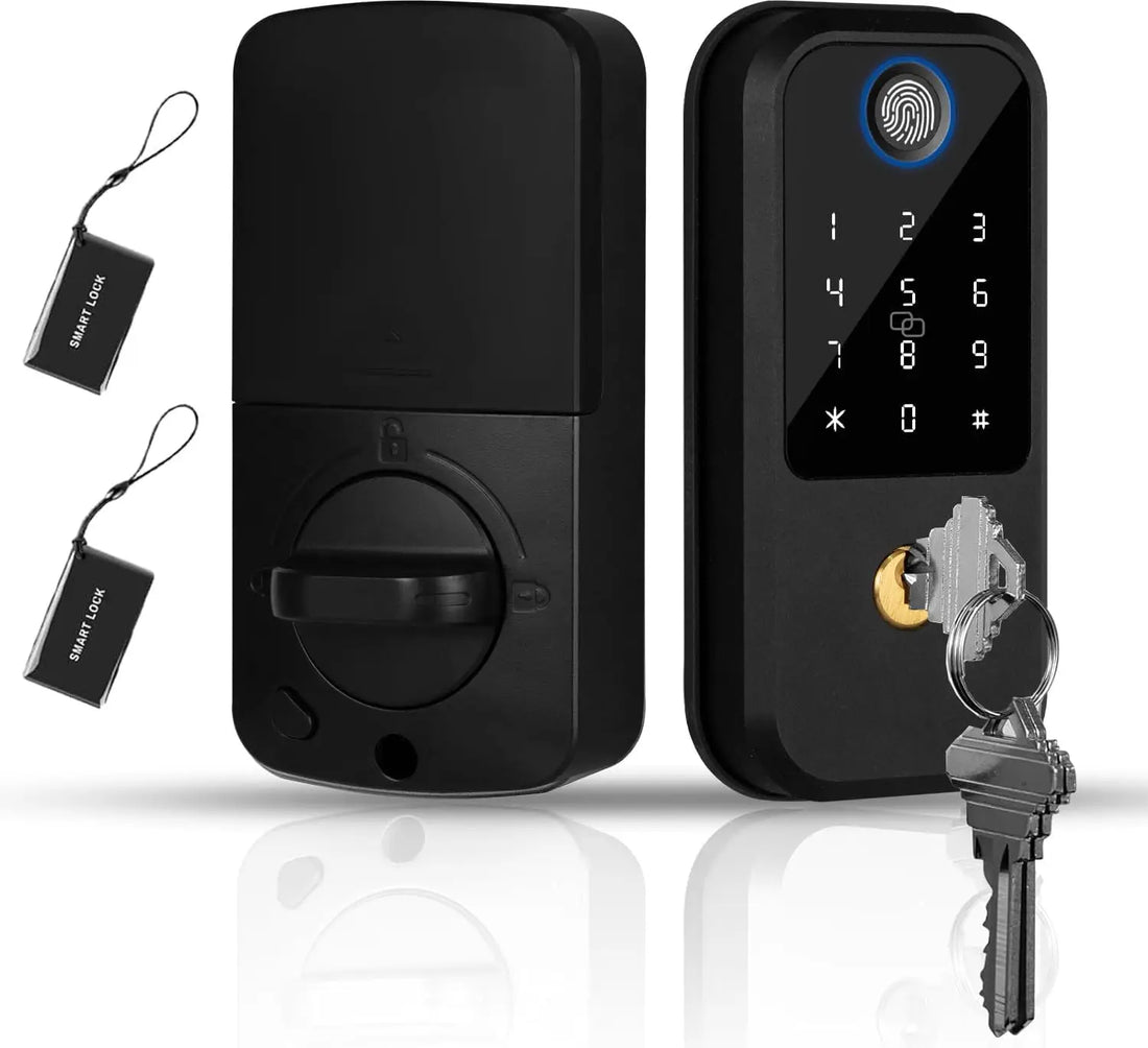 Smart Deadbolt Lock with Keypad, Fingerprint Door Lock, Keyless Entry Door Lock Door Auto Digital Electronic Lock for Home
