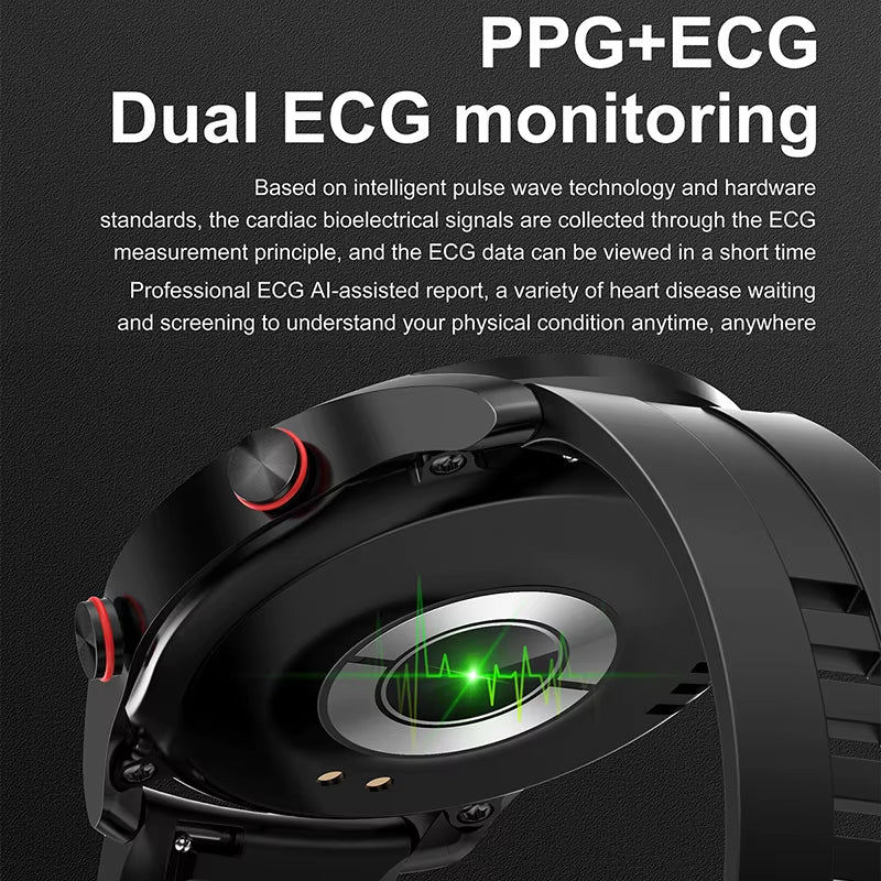2024 New Bluetooth Call Smart Watch Men 360*360 HD Display Heart Rate Fitness Tracker ECG+PPG Business Smartwatches for Huawei