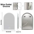 Backlit Smart LED Bathroom Mirror: 36 X 24 Inch Arched Dimmable 3 Colors Anti-Fog Lighted Mirrors with Time Temperature - CRI95