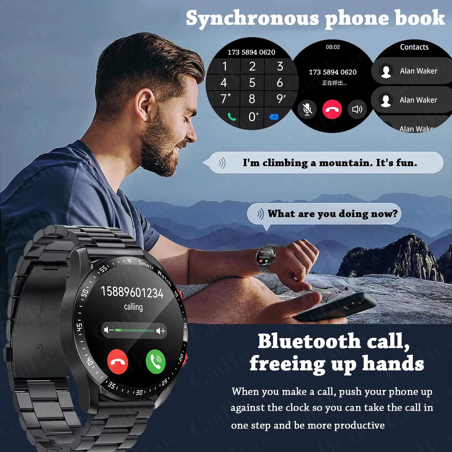 2024 New Bluetooth Call Smart Watch Men 360*360 HD Display Heart Rate Fitness Tracker ECG+PPG Business Smartwatches for Huawei